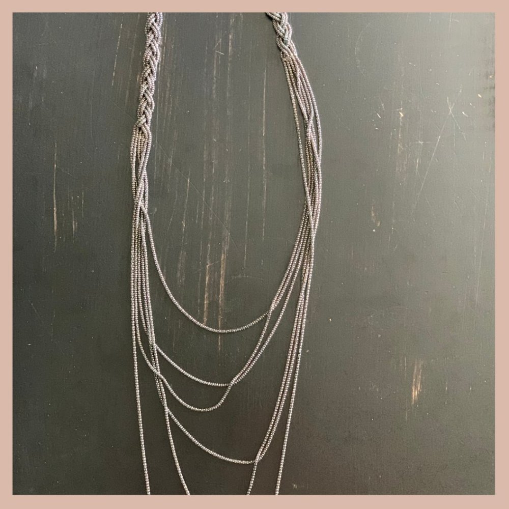 Long Layered Beaded Necklace